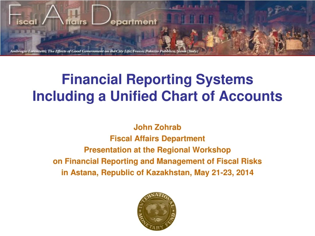 PPT Financial Reporting Systems Including a Unified Chart of Accounts