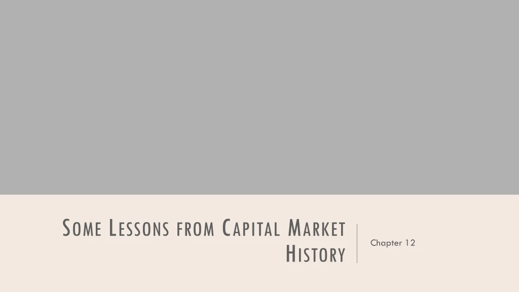 some lessons from capital market history n.