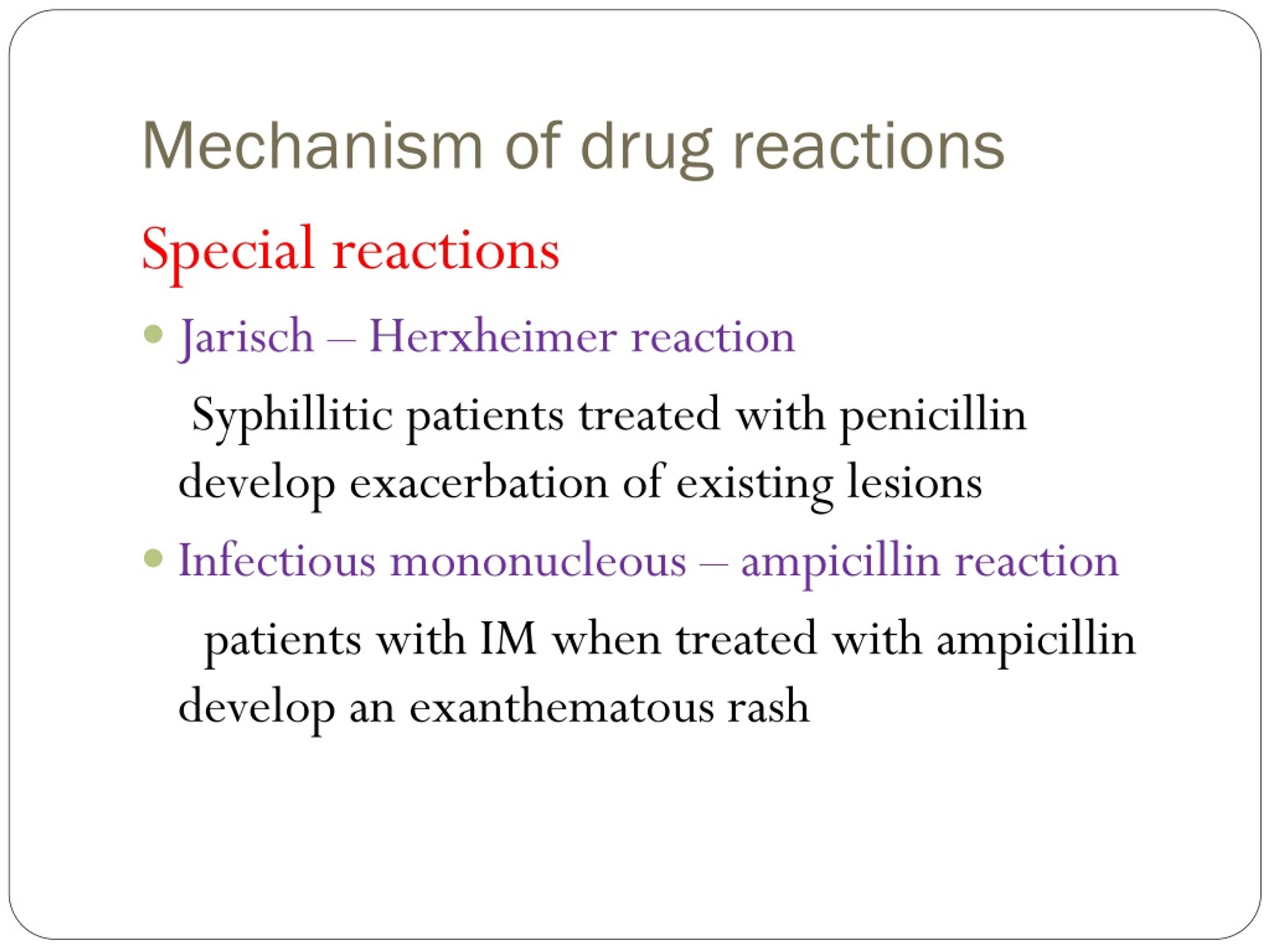 presentation of drug eruptions