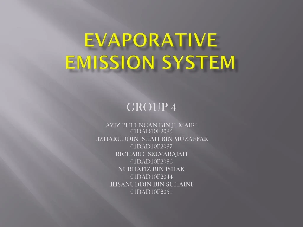 PPT Evaporative emission system PowerPoint Presentation, free