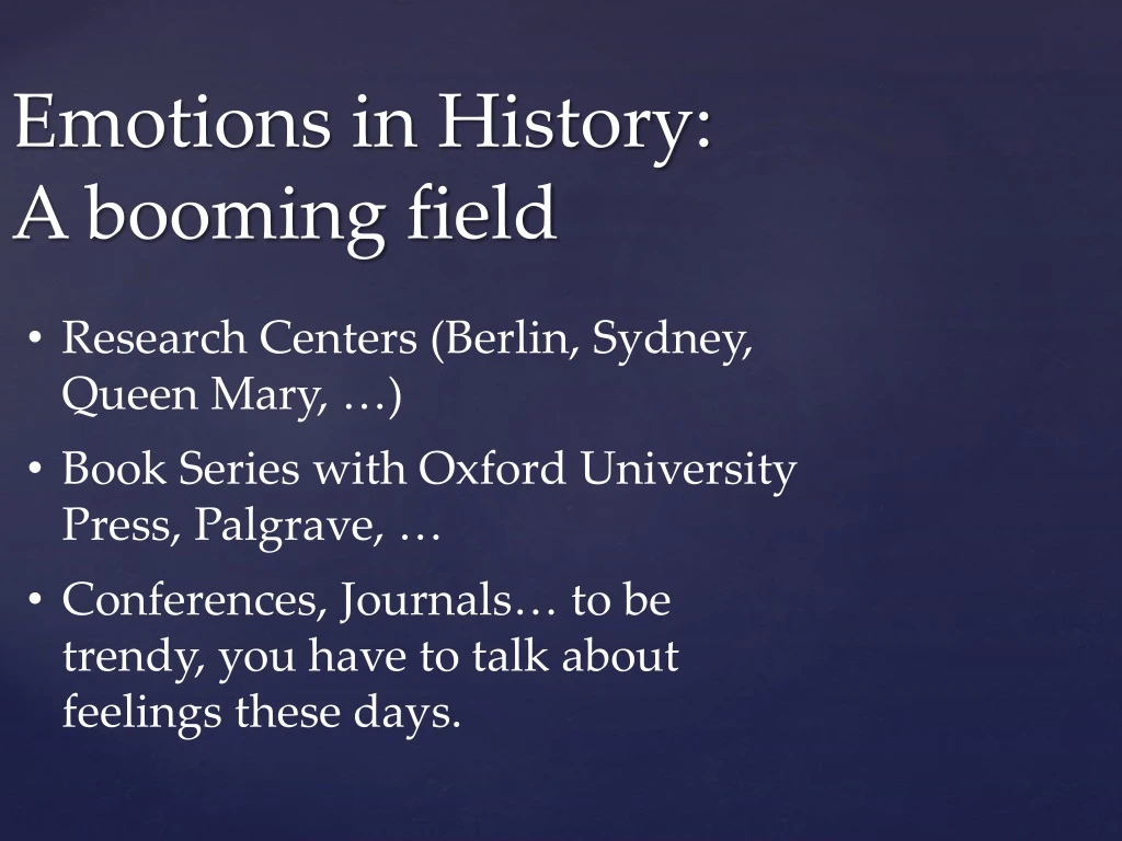 emotions in history a booming field n.