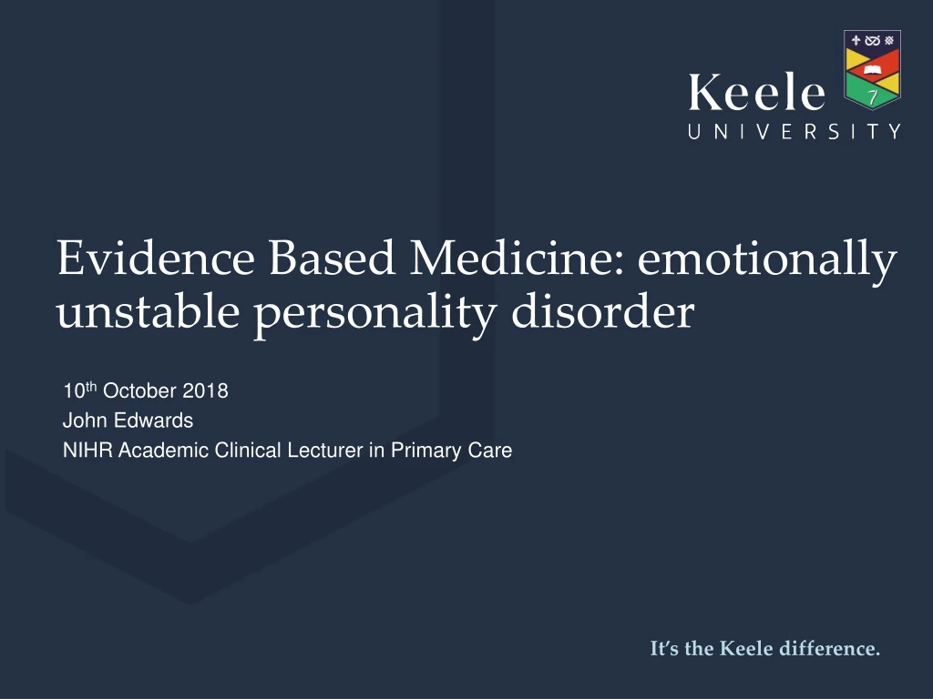 evidence based medicine emotionally unstable n.