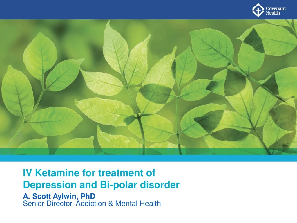 iv ketamine for treatment of depression n.
