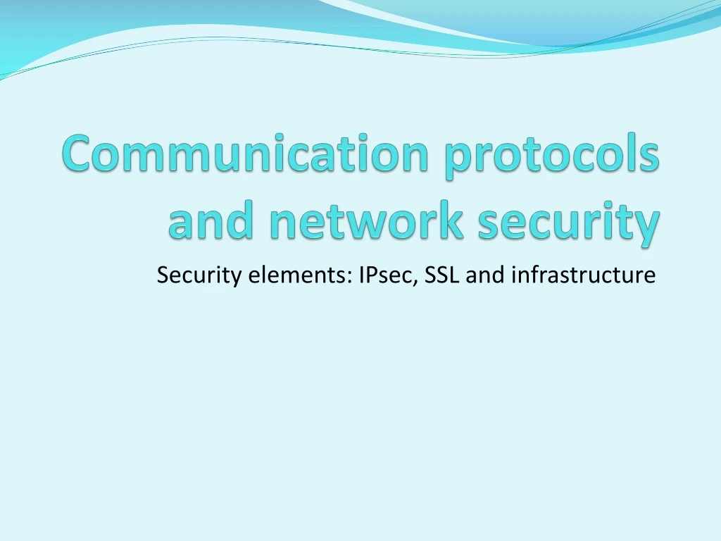 communication protocols and network security n.