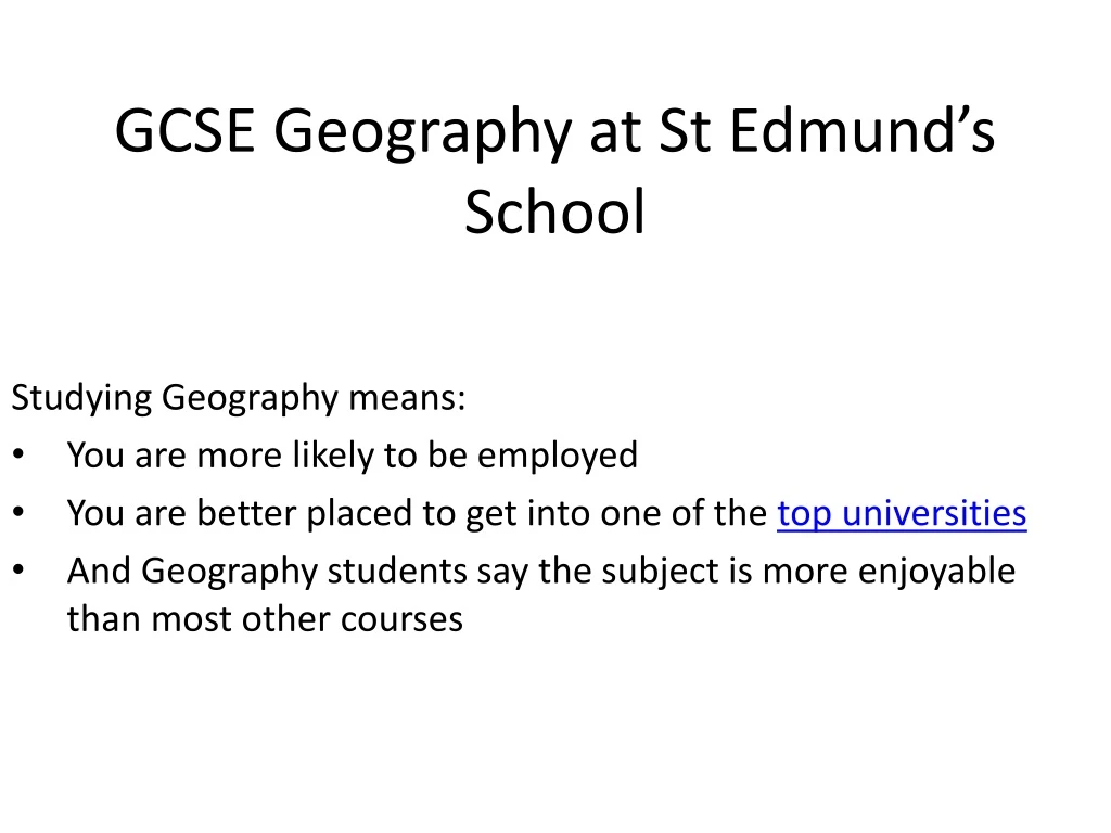 gcse geography at st edmund s school n.