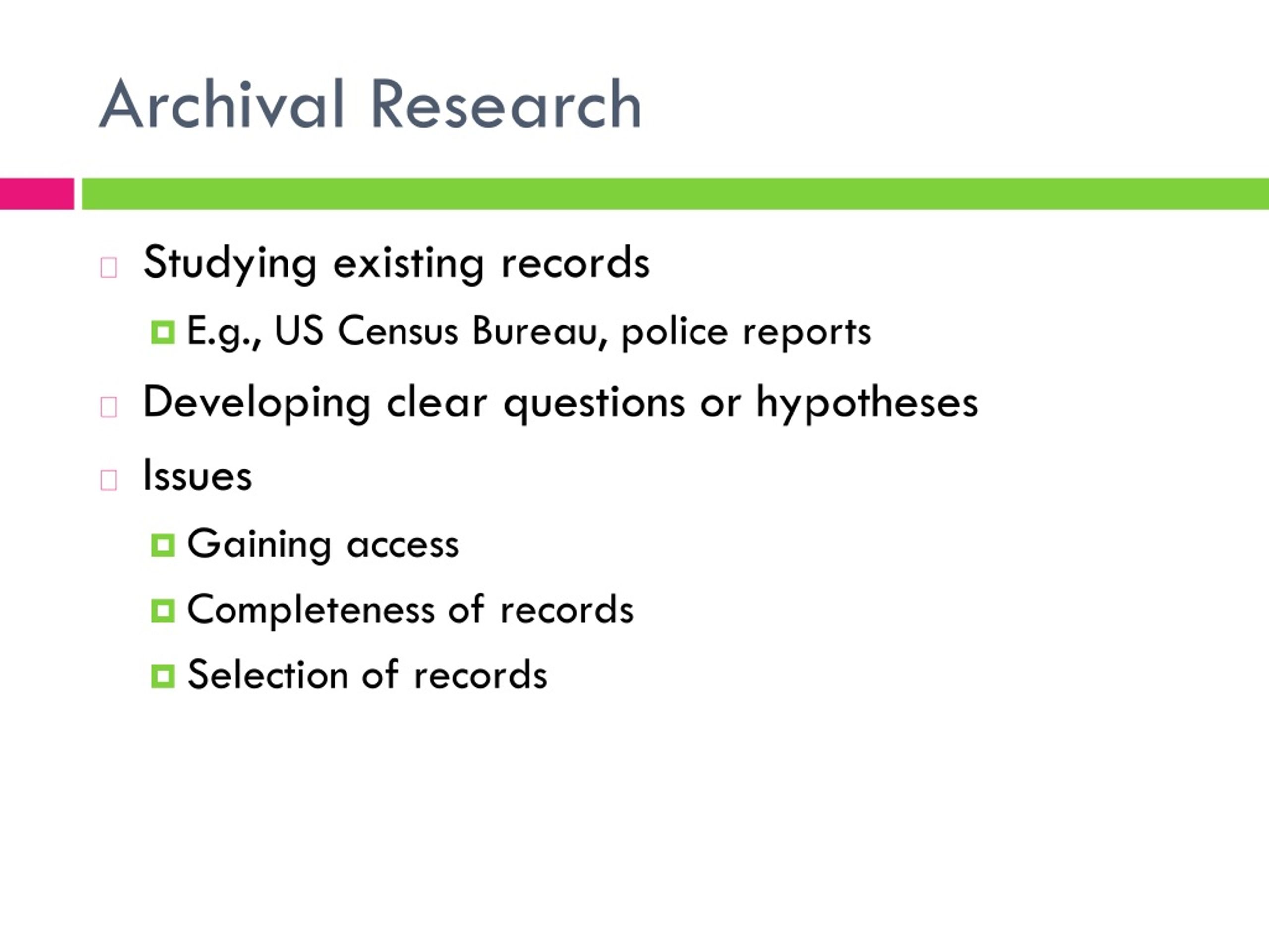 meta analysis vs archival research