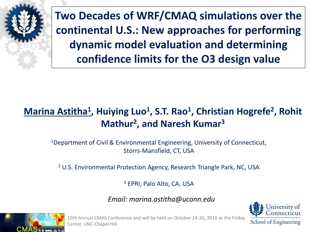 two decades of wrf cmaq simulations over n.
