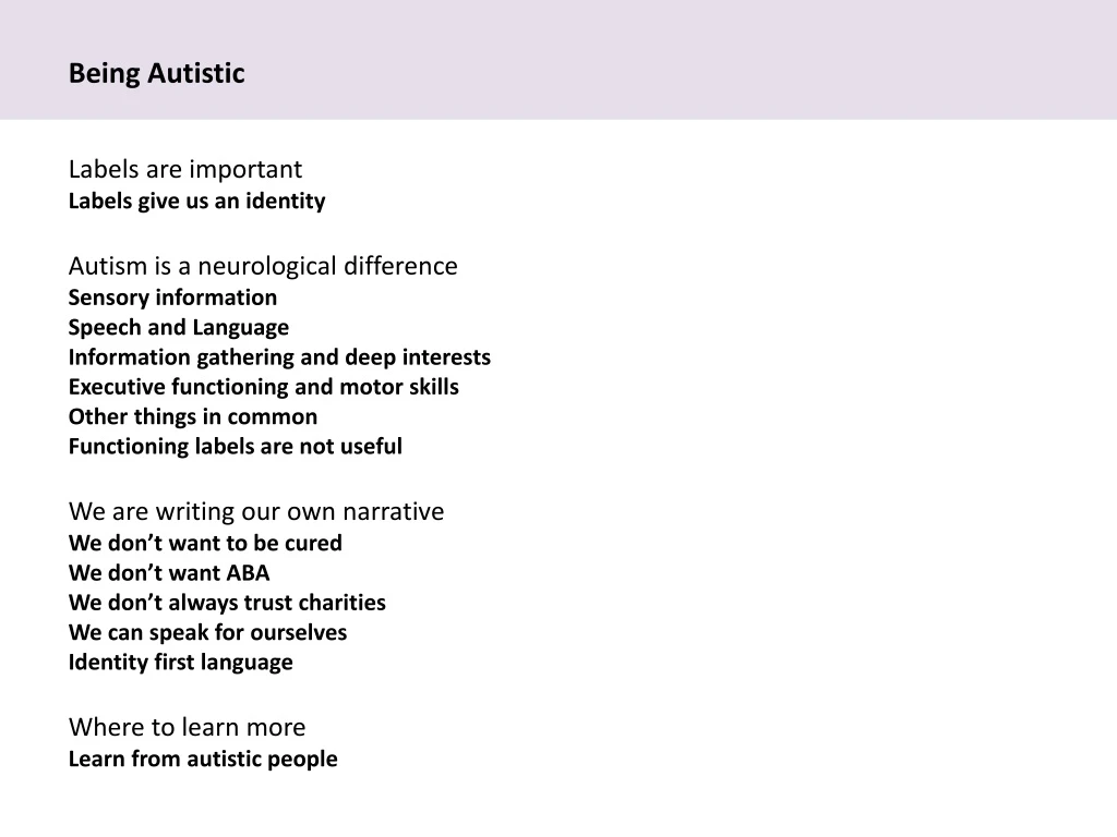being autistic n.