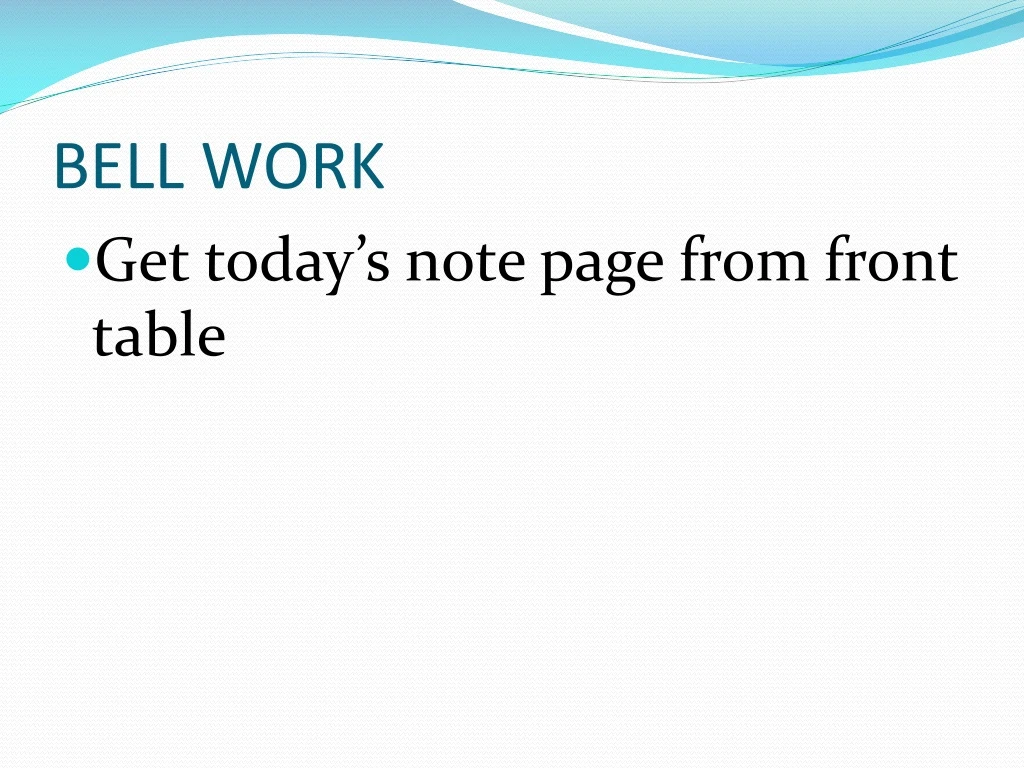bell work n.