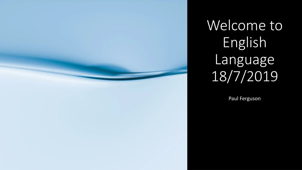 welcome to english language 18 7 2019 n.