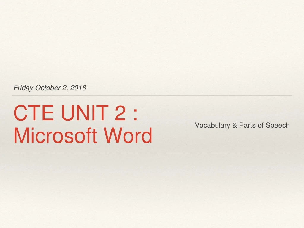 Ppt Cte Unit 2 Microsoft Word Powerpoint Presentation Free