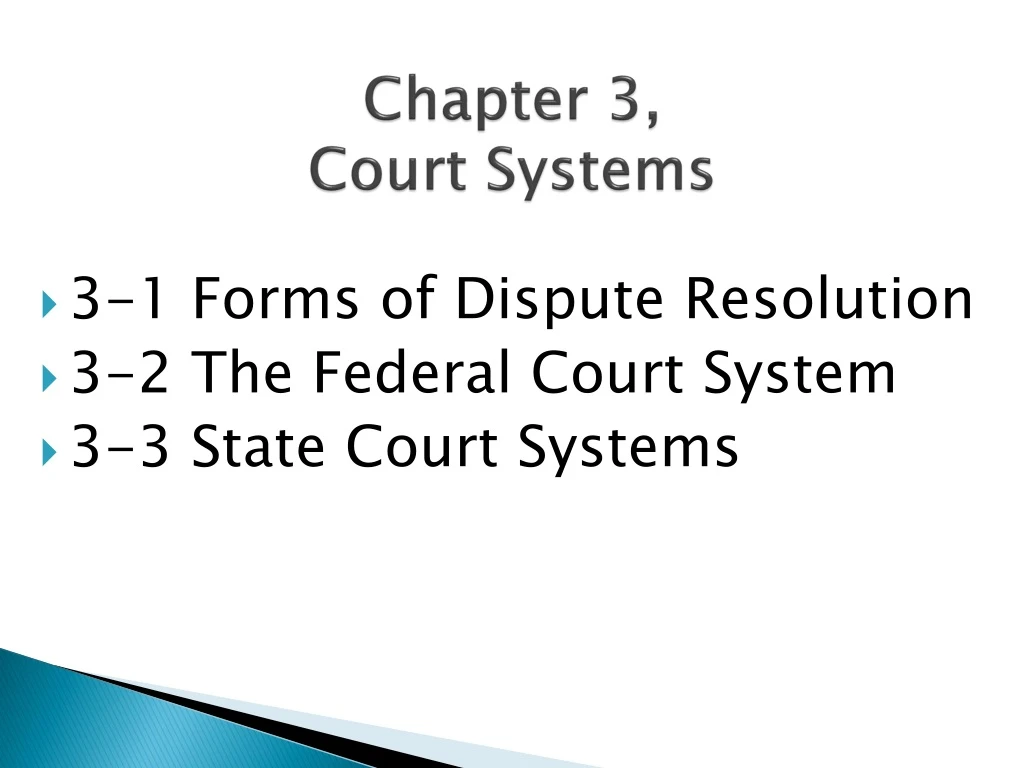 PPT - Chapter 3, Court Systems PowerPoint Presentation, Free Download ...