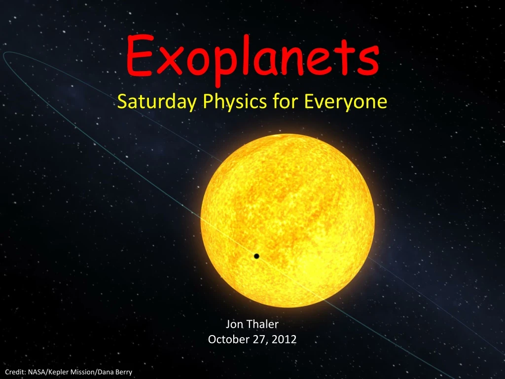 exoplanets saturday physics for everyone n.