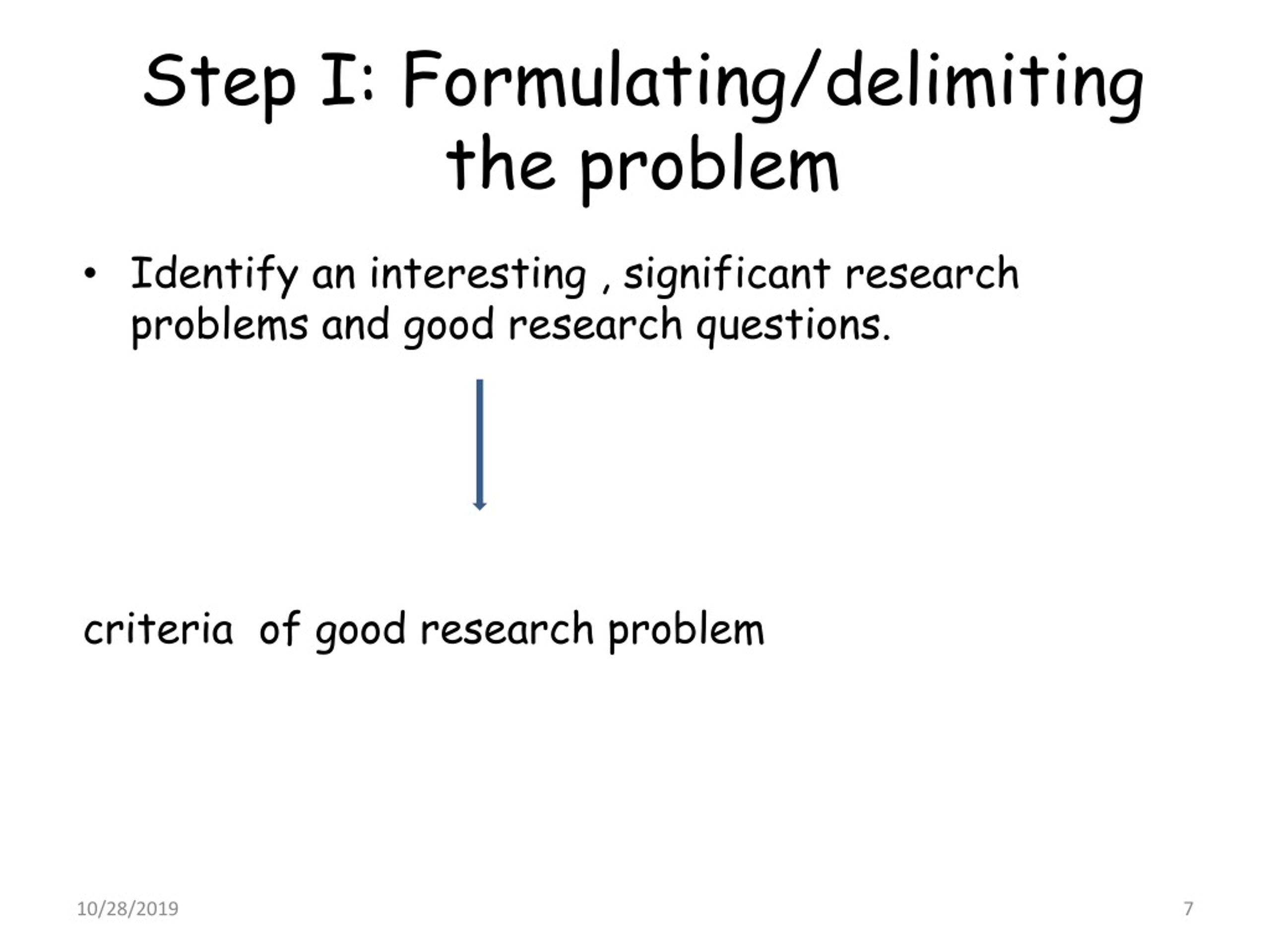 defining and delimiting the problem in action research