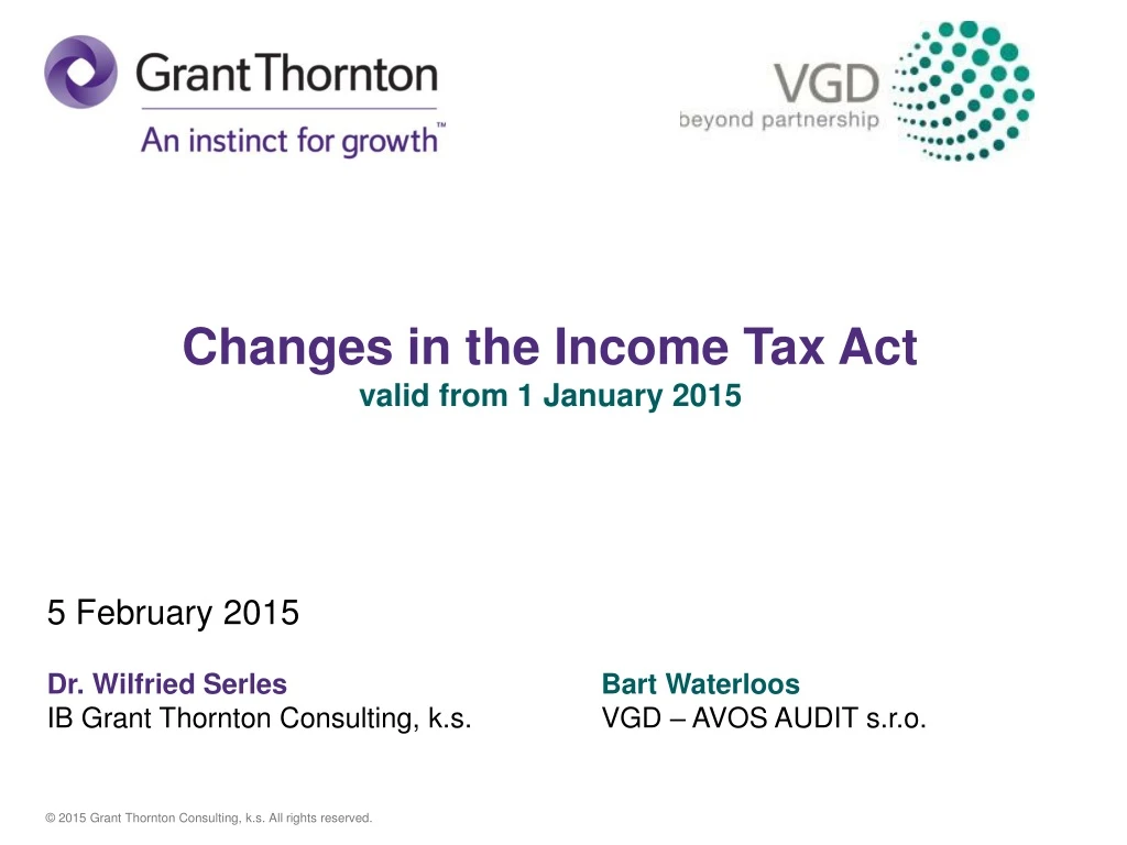 changes in the income tax act valid from n.