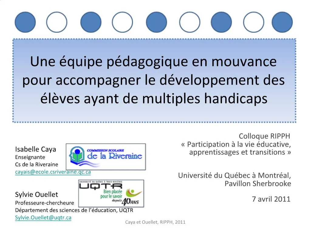 PPT - Une Quipe P Dagogique En Mouvance Pour Accompagner Le D ...