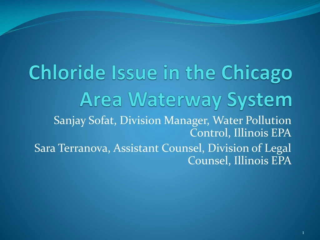 chloride issue in the chicago area waterway system n.