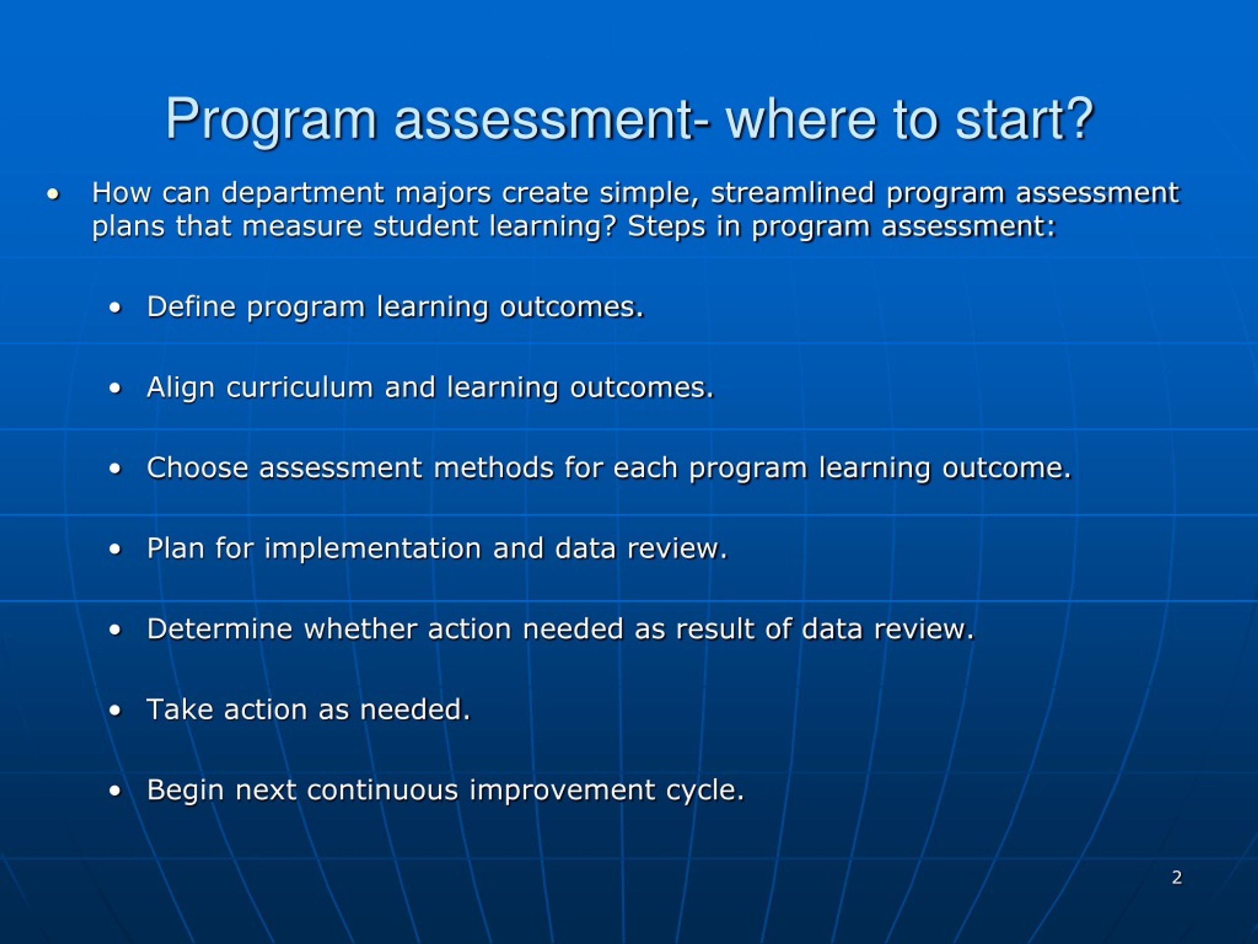 Ppt Program Assessment Where To Start Powerpoint Presentation Free Download Id 8782948