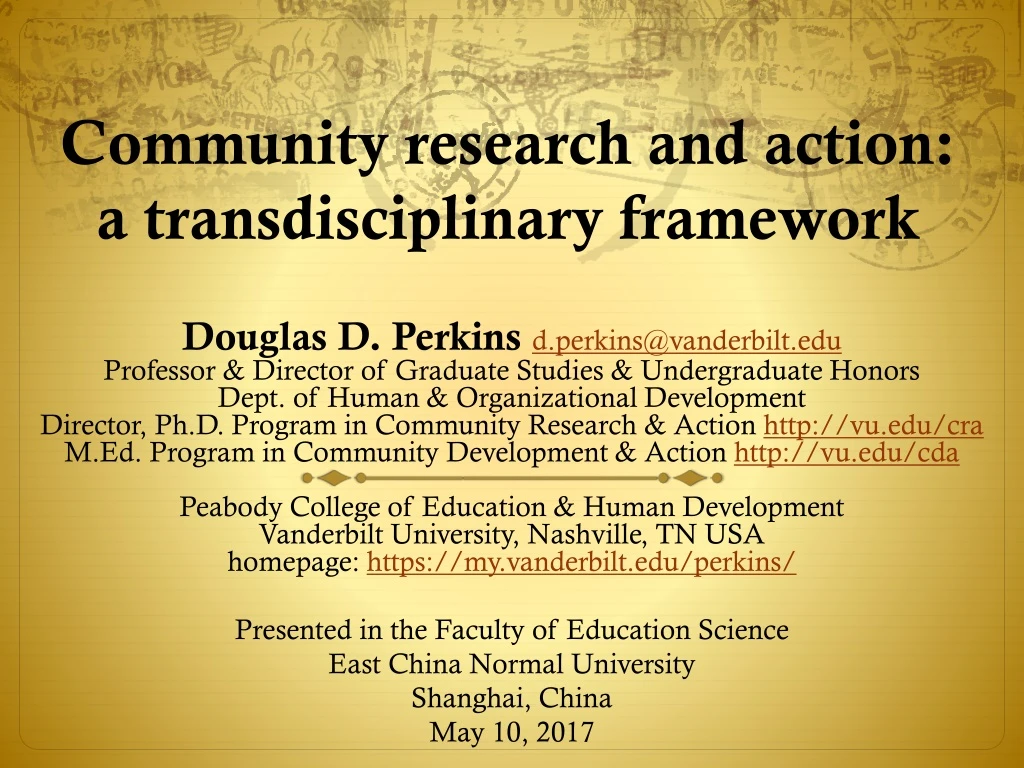 phd in community research and action