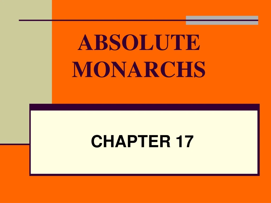 absolute monarchs n.
