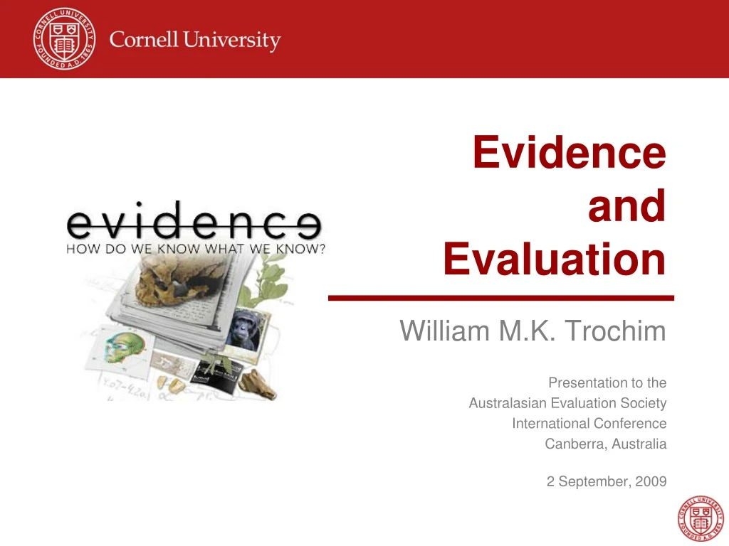 presentation and evaluation of evidence