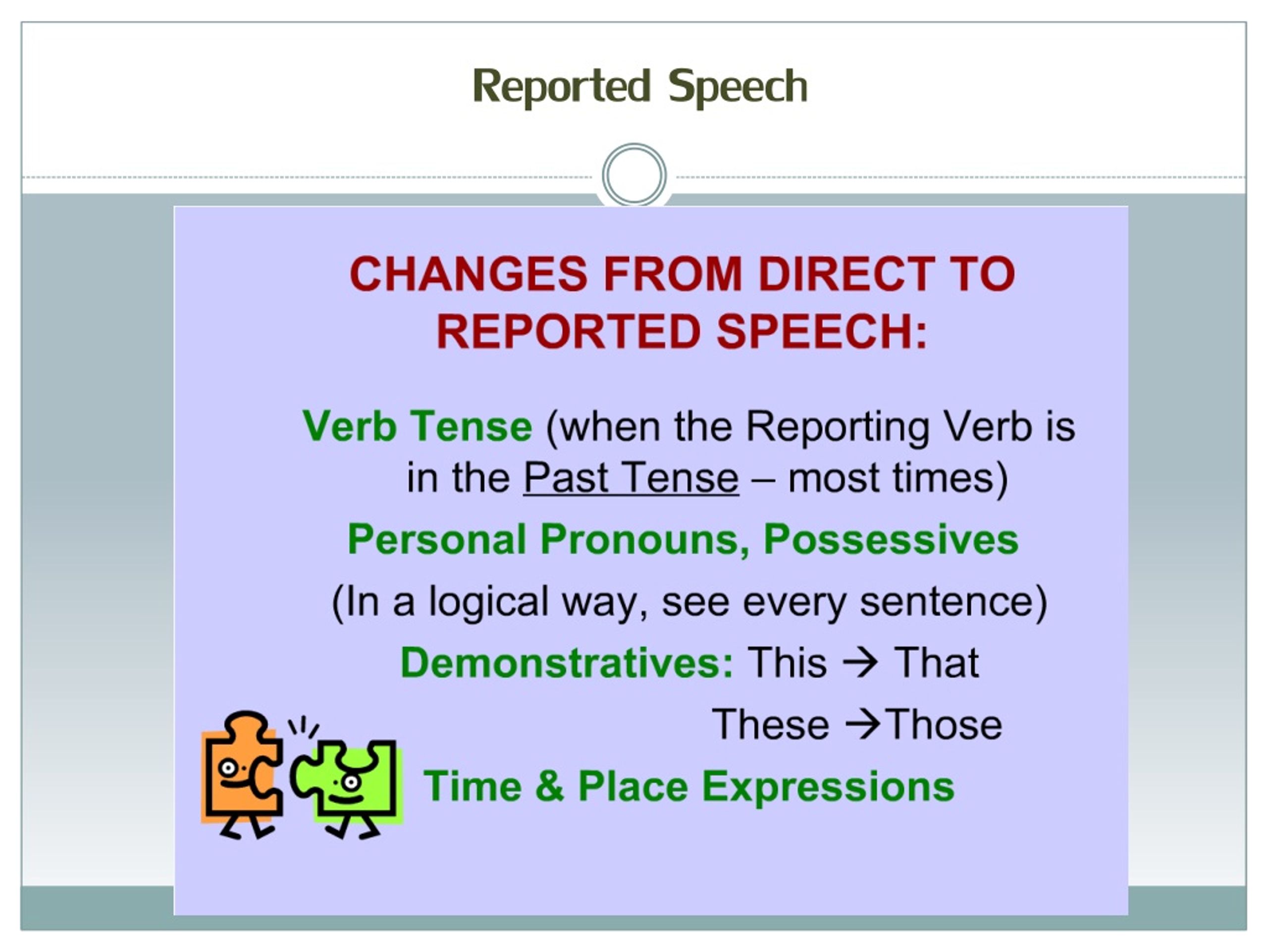 reported speech ppt free download