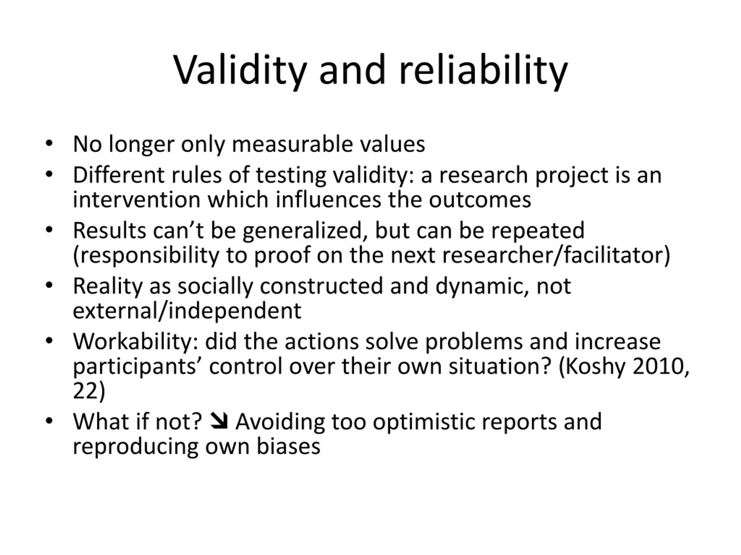 validity versus reliability