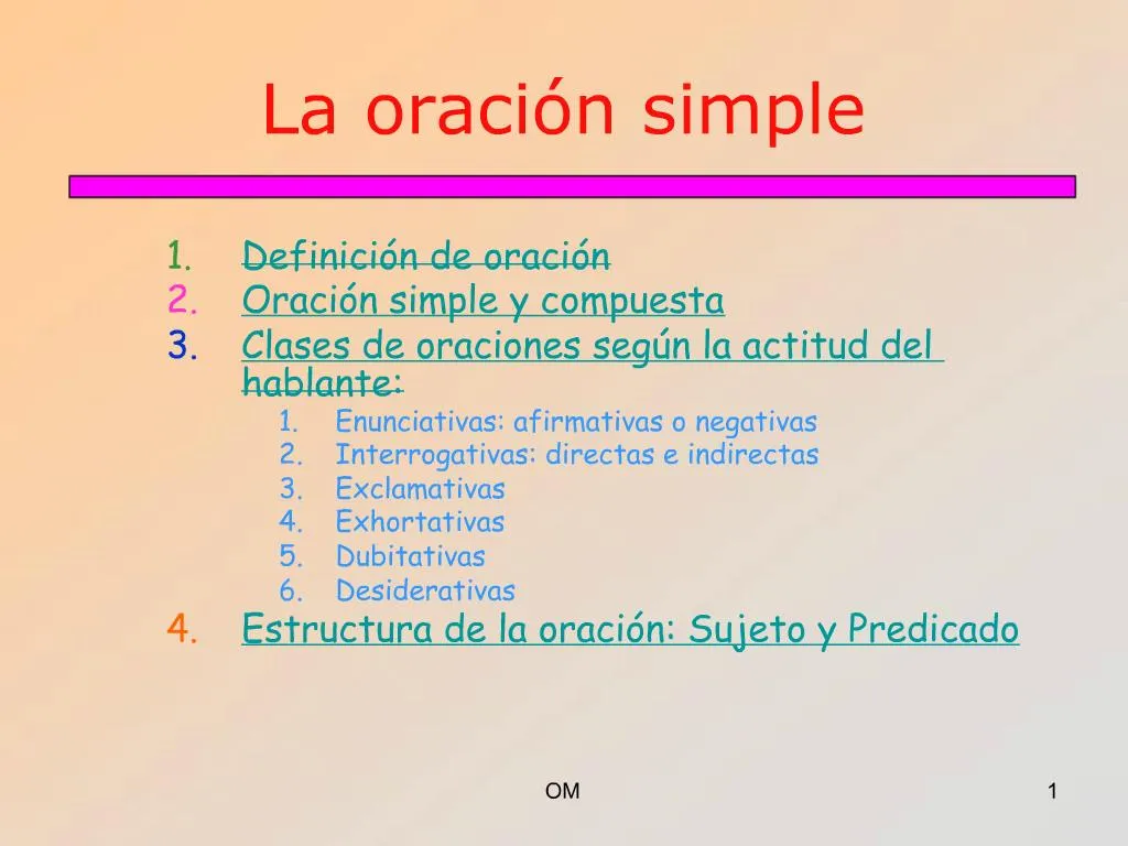 PPT - La Oraci N Simple PowerPoint Presentation, Free Download - ID:878514