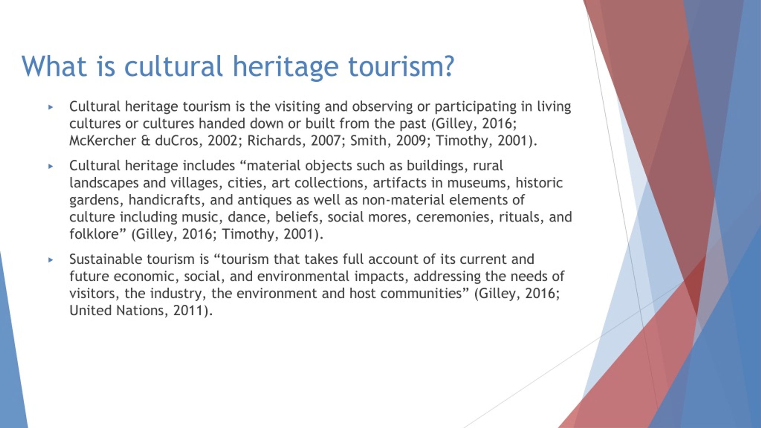 define cultural heritage tourism