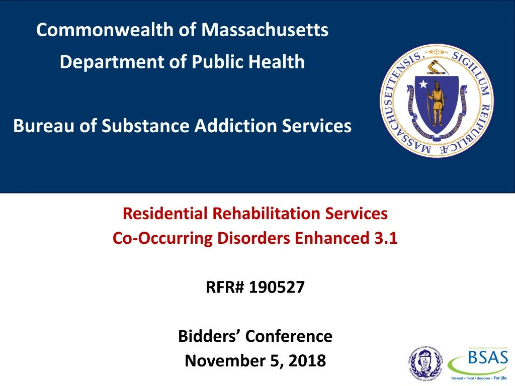 PPT - Commonwealth Of Massachusetts Department Of Public Health Bureau ...