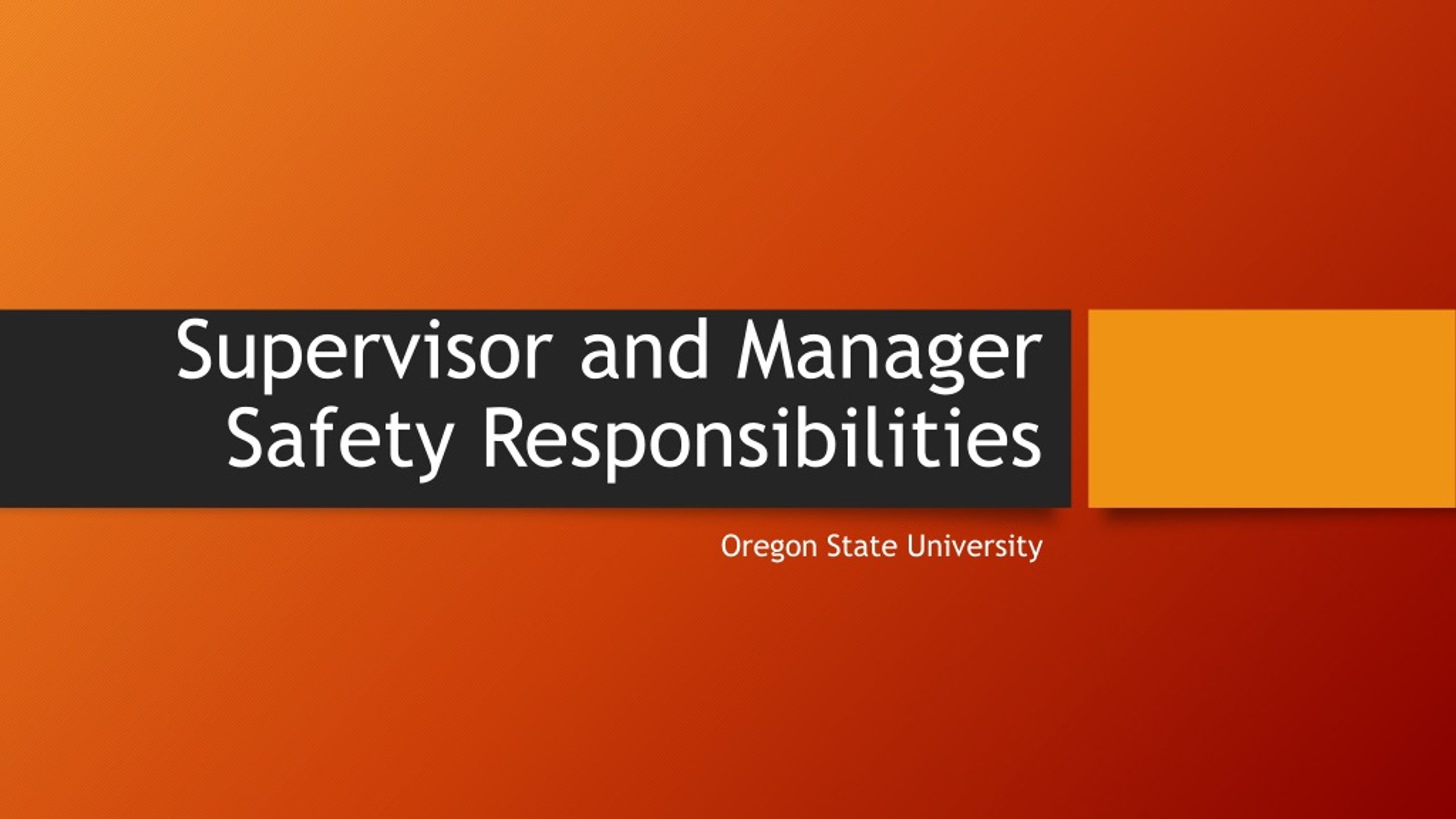 PPT - Supervisor And Manager Safety Responsibilities PowerPoint ...