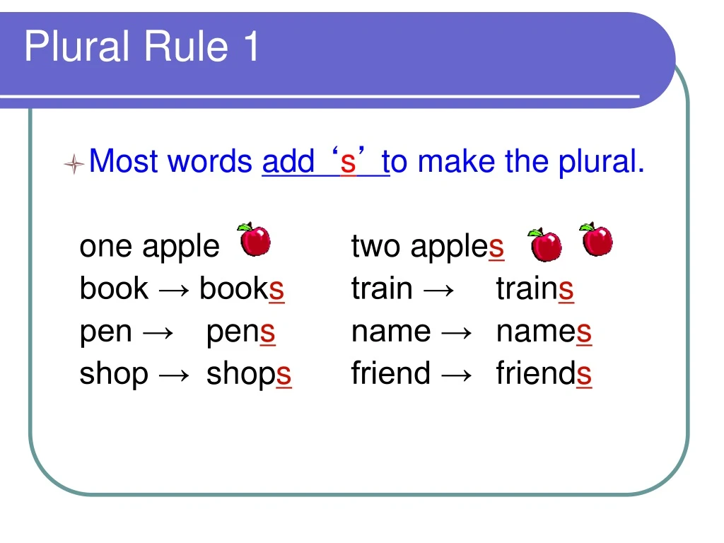 plural rule 1 n.