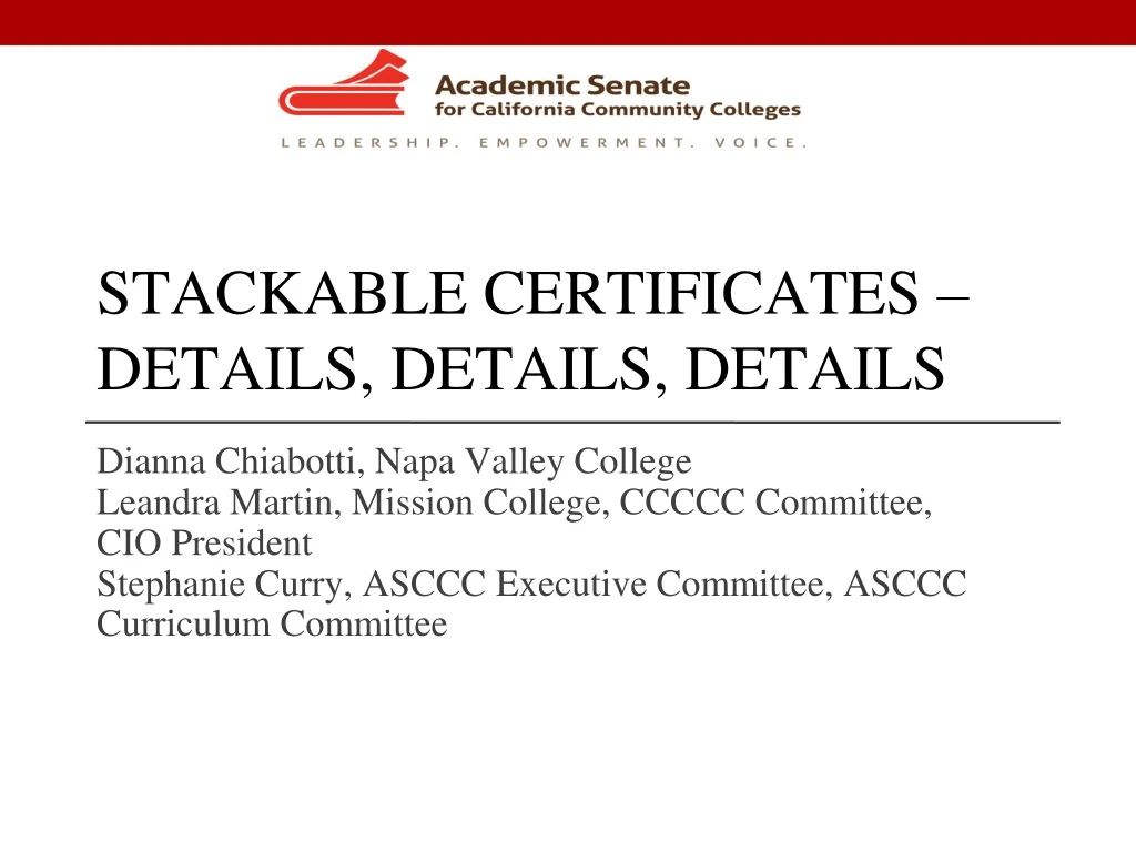 stackable certificates details details details n.