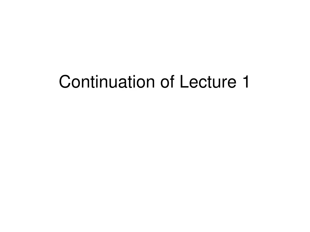 continuation of lecture 1 n.