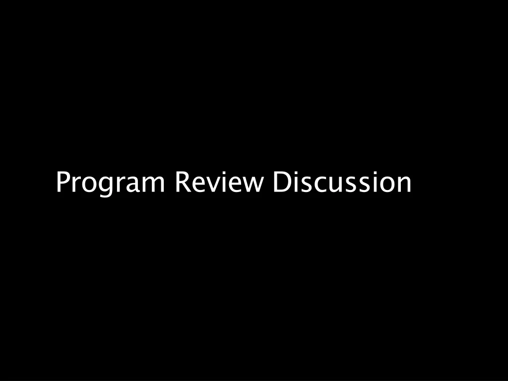 program review discussion n.
