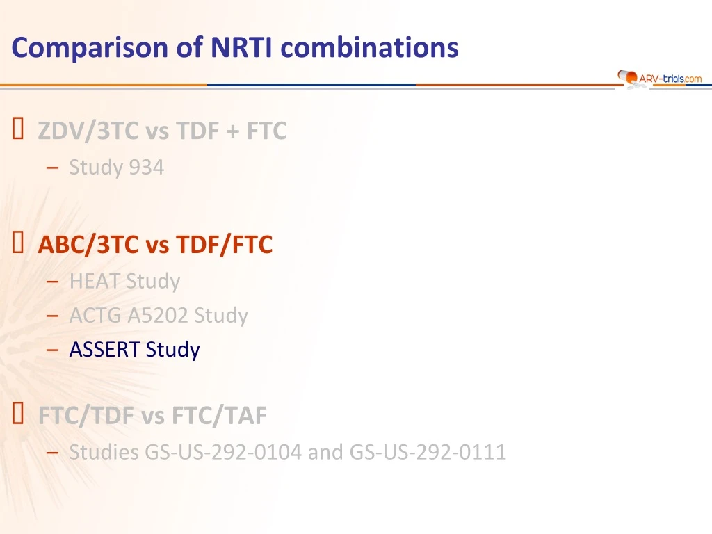 comparison of nrti combinations n.