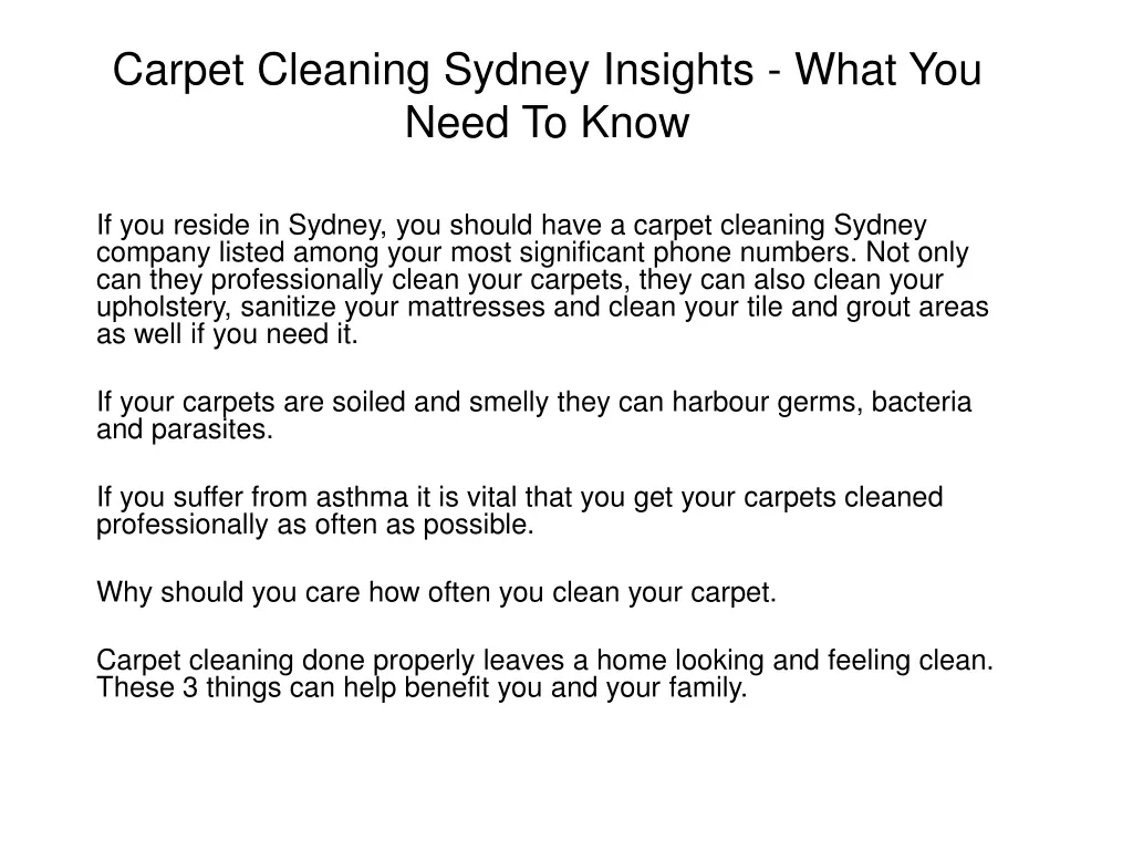 carpet cleaning sydney insights what you need to know n.