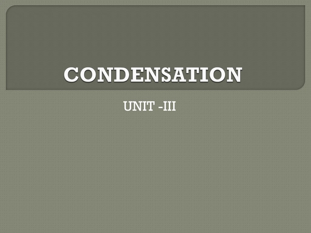 condensation n.