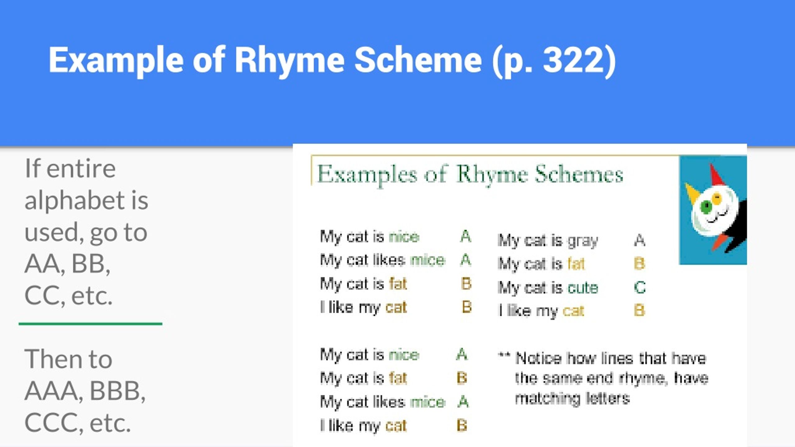 Aaa Rhyme Scheme Example