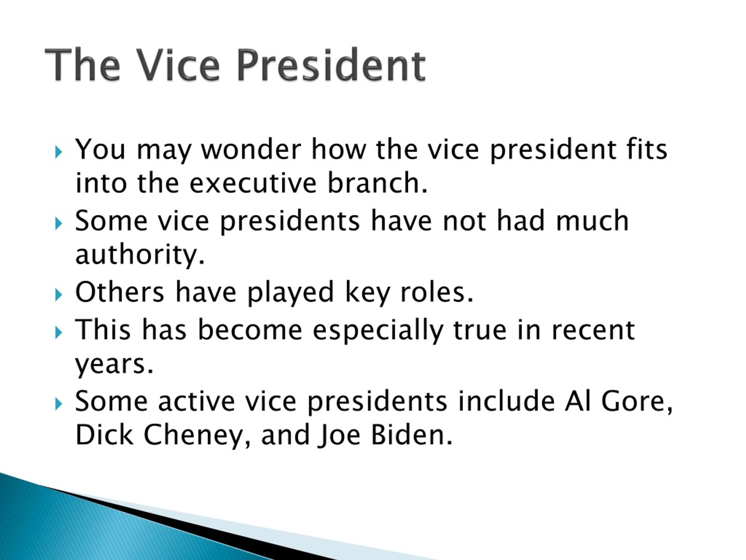 What job does the constitution give specifically to the vice- president