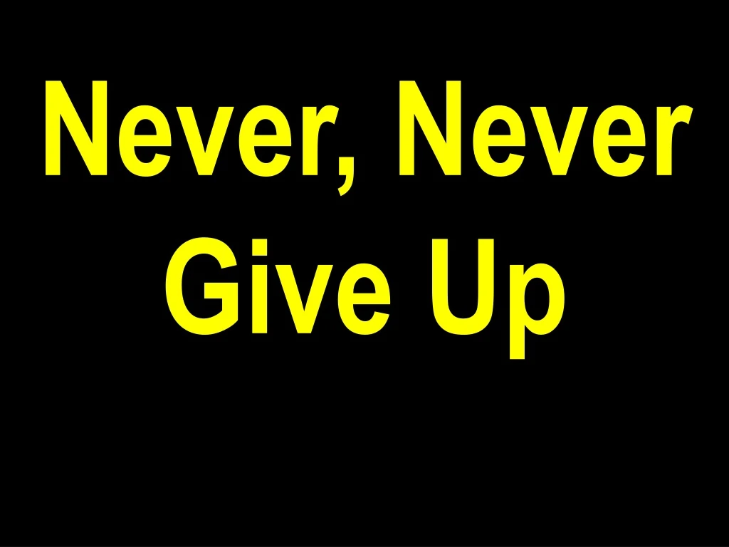never never give up n.