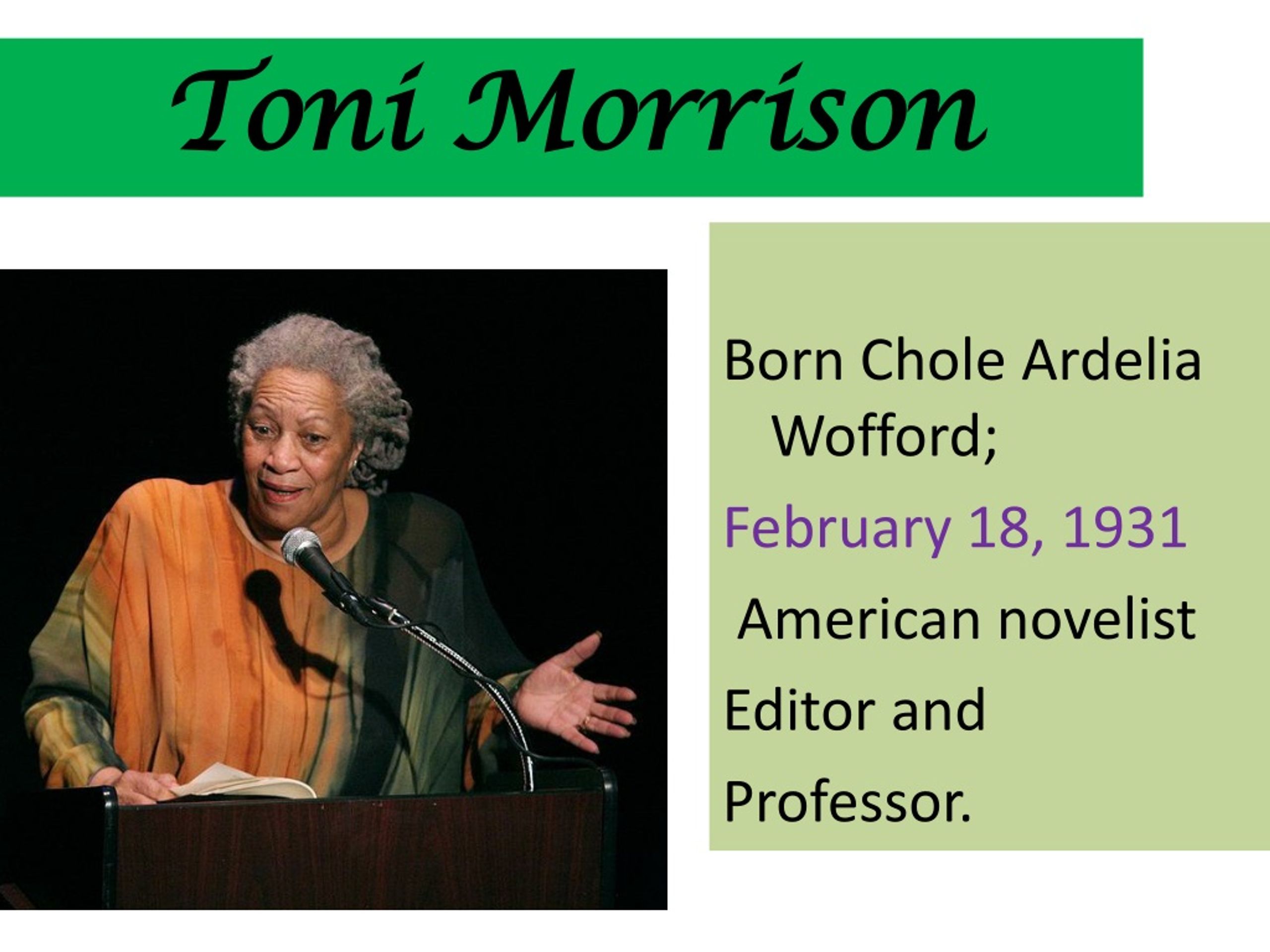 PPT - Relevance of Toni Morrison PowerPoint Presentation, free download ...