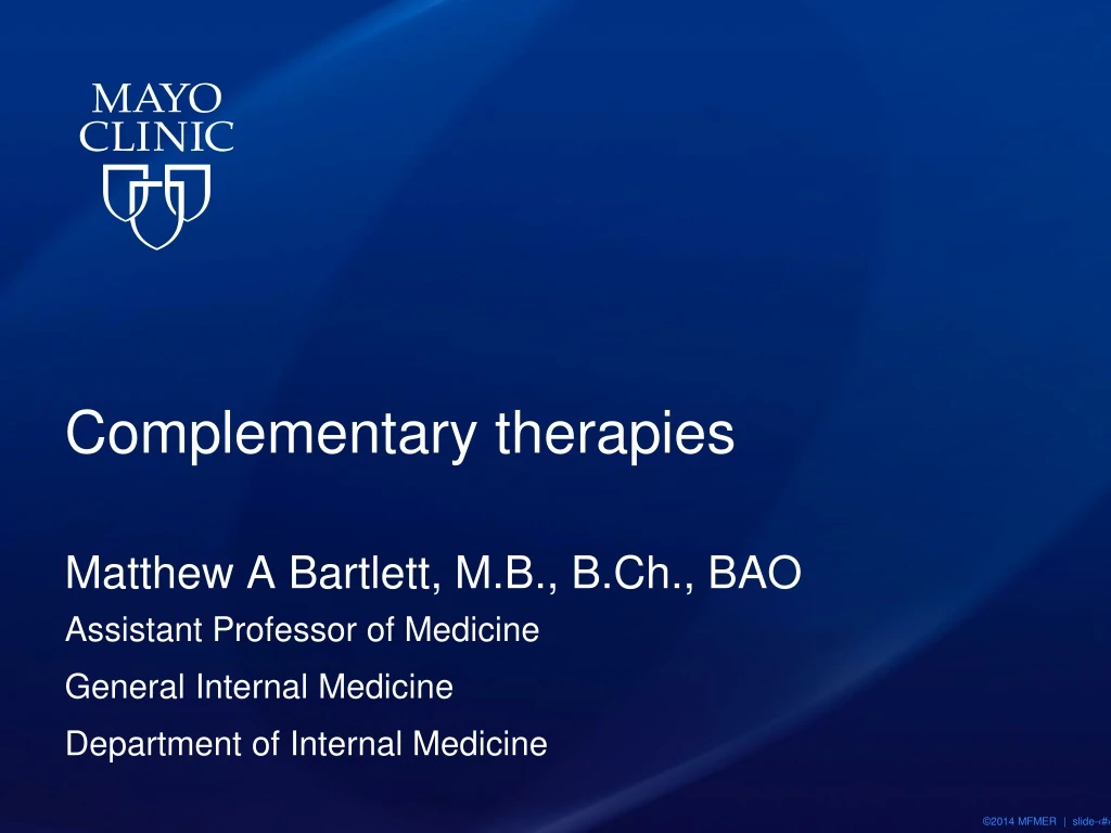 PPT - Complementary Therapies PowerPoint Presentation, Free Download ...