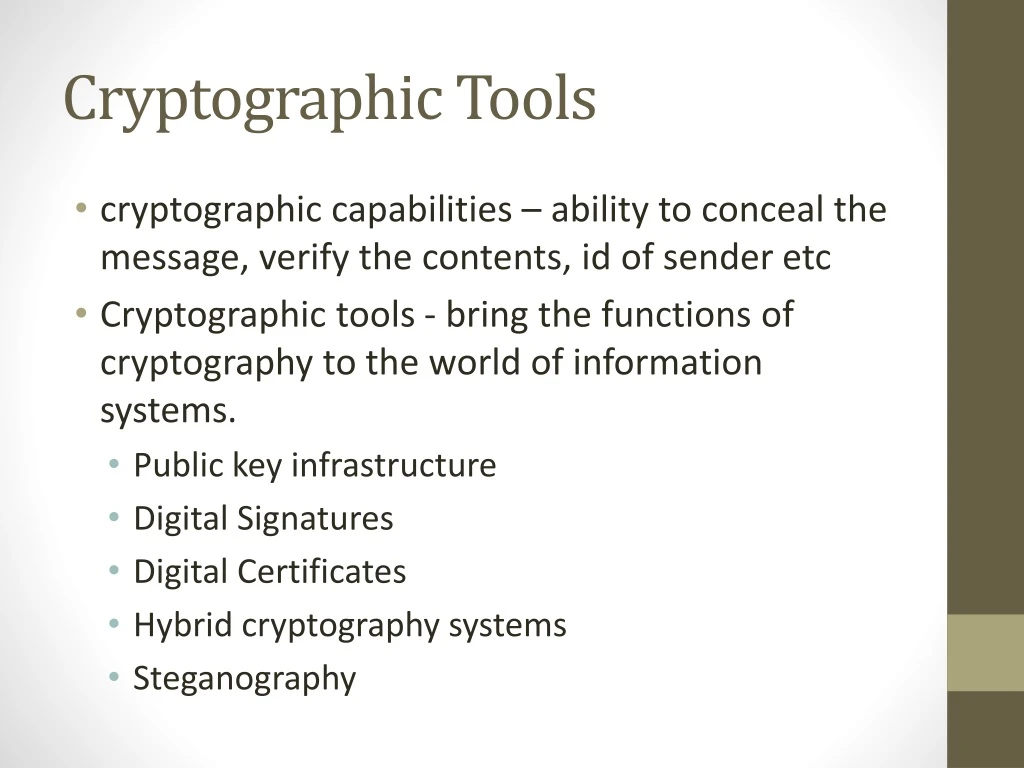 PPT - Cryptographic Tools PowerPoint Presentation, free download - ID ...