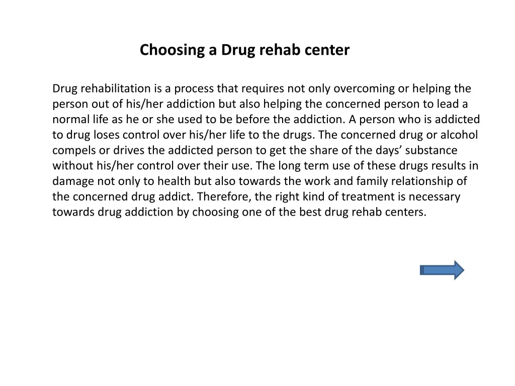 choosing a drug rehab center n.