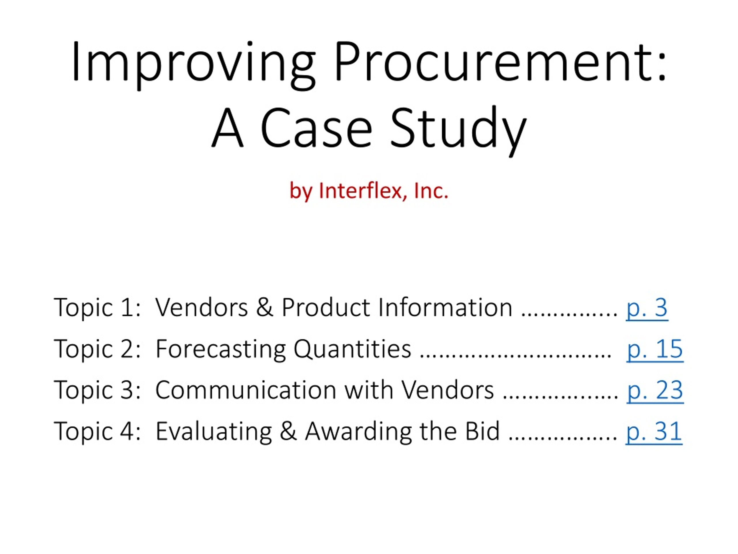 procurement case study