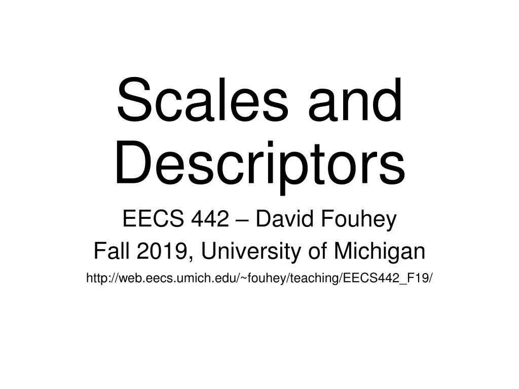 scales and descriptors n.