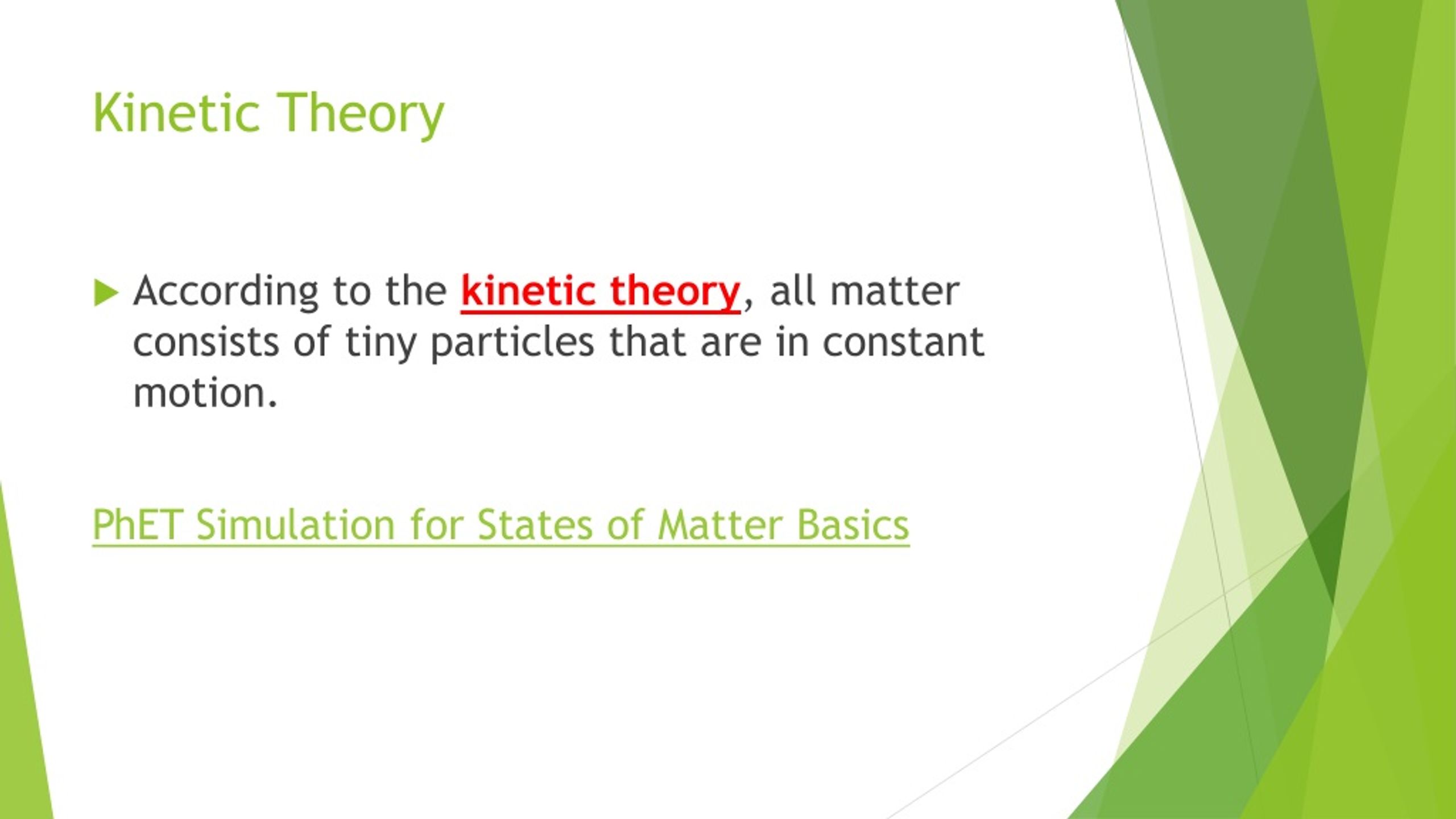 what does the word kinetic theory mean