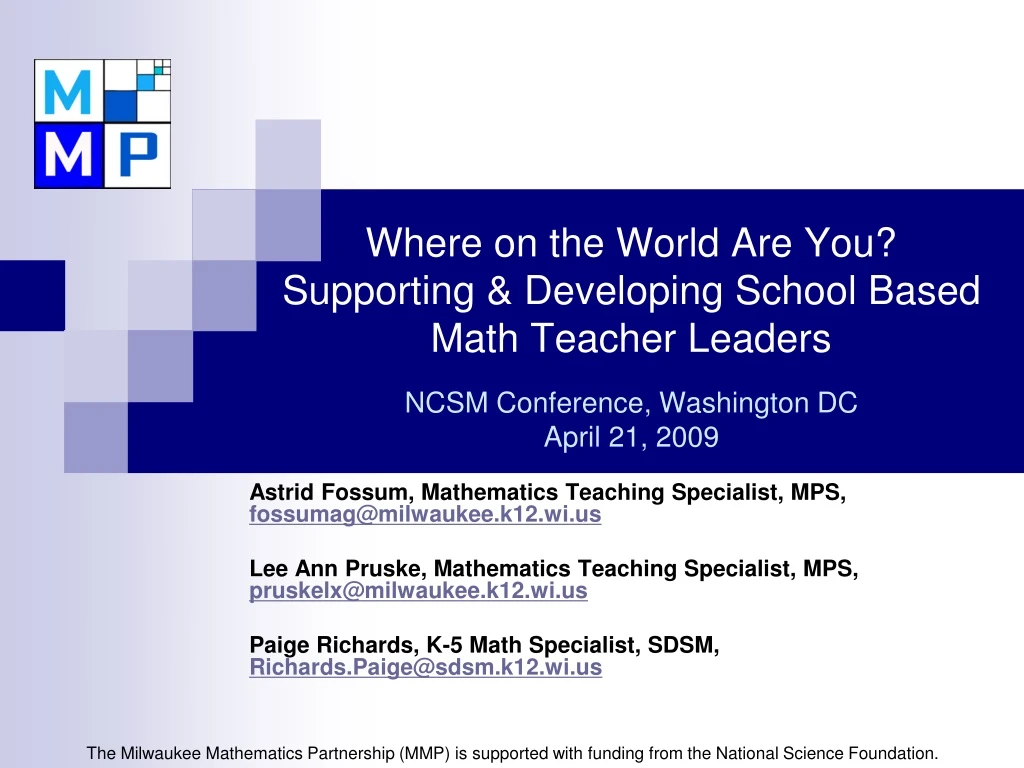 PPT Astrid Fossum, Mathematics Teaching Specialist, MPS, fossumag