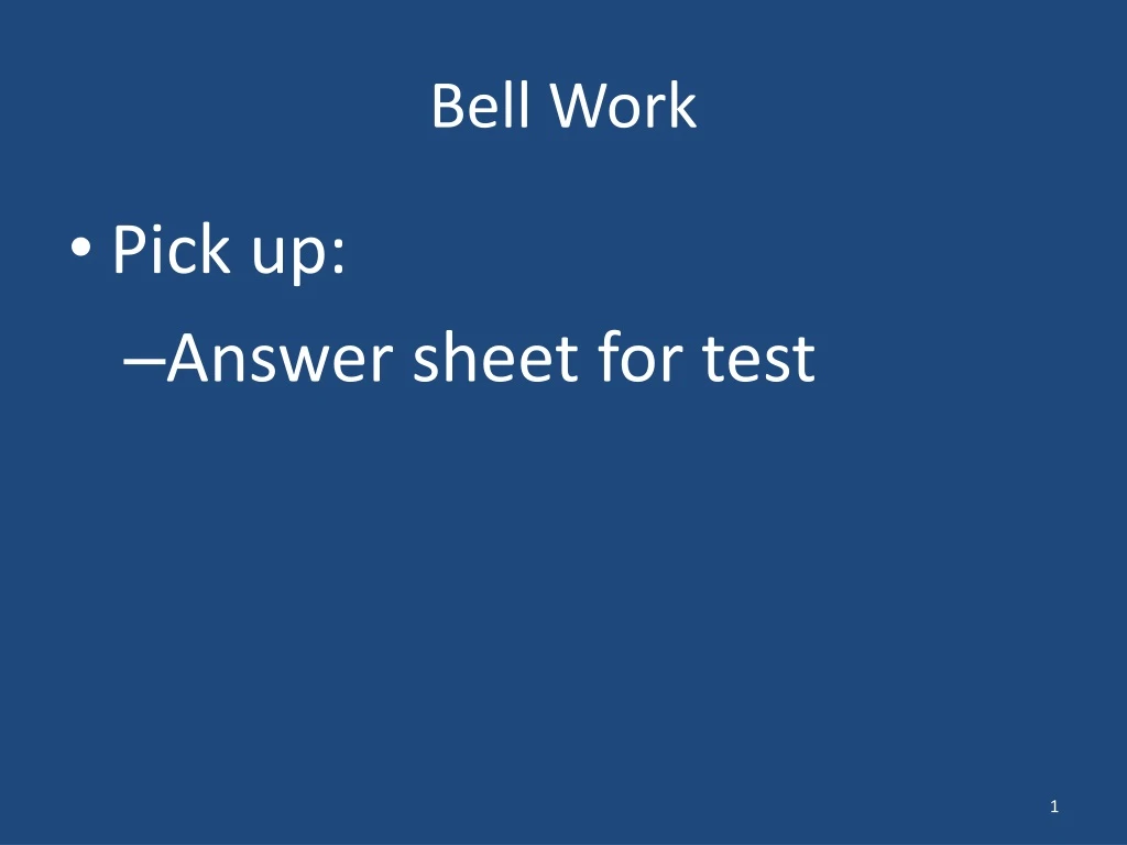 PPT Bell Work PowerPoint Presentation, free download ID8806115